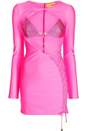 Dundas Lace-up mini dress