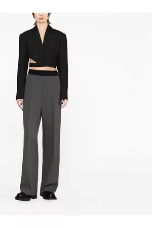 We11 Done Logo-patch wide trousers