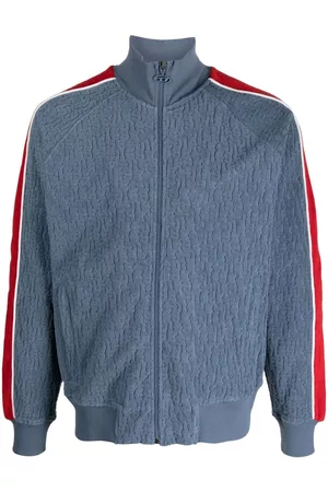 Diesel Stripe-sleeve zip-up sweatshirt
