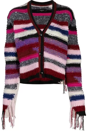 AMIRI Striped fringed cardigan