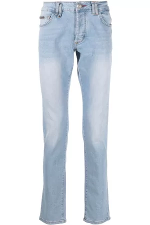 Philipp Plein Super Straight-cut stonewashed jeans