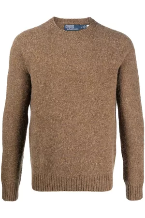 Polo Ralph Lauren suede-patch Wool Crewneck Sweater - Farfetch