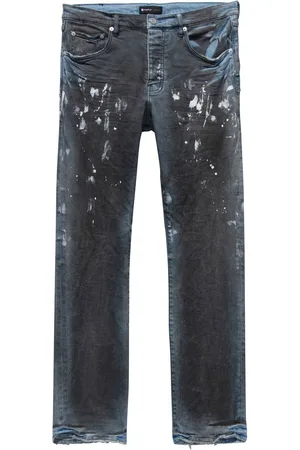 Purple Brand Paint splatter straight-leg jeans
