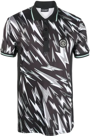 Philipp Plein Lightning bolt print polo shirt