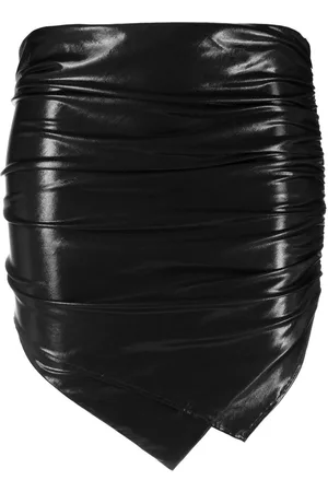 The Attico Ruched asymmetric mini skirt