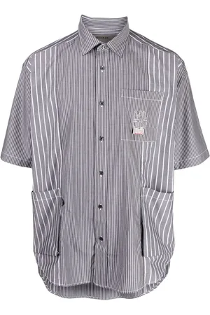 Musium Div. Stripe-pattern short-sleeve shirt