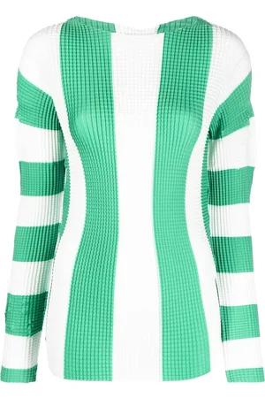 SUNNEI Stripe-pleated long sleeves top