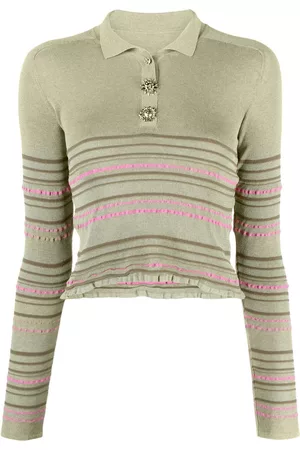 Jacquemus Striped knitted polo top