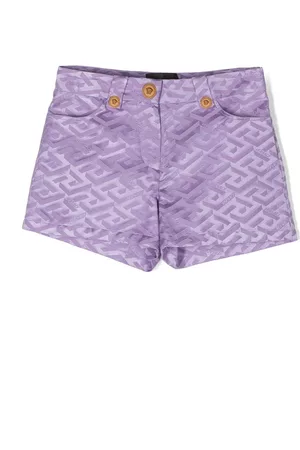 VERSACE La Greca logo-jacquard shorts