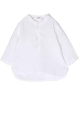 Il gufo Long-sleeve linen-blend shirt