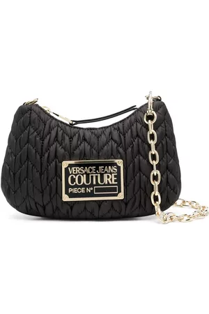 VERSACE Logo-plaque matelassé shoulder bag