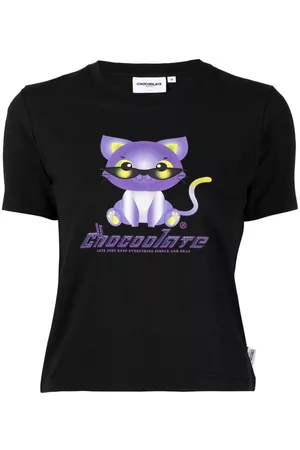 Chocoolate Logo cat-print T-shirt