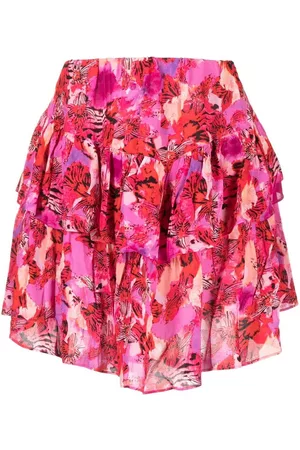 IRO Floral-print tiered skirt