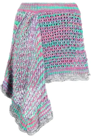 The Attico Woven asymmetric miniskirt