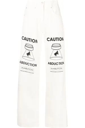 pushBUTTON Graphic straight-leg jeans