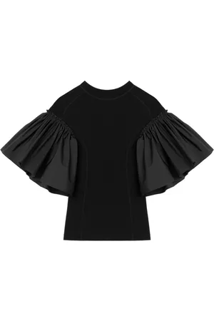 AZ FACTORY X Lutz Huelle ruffle-sleeve crew neck top