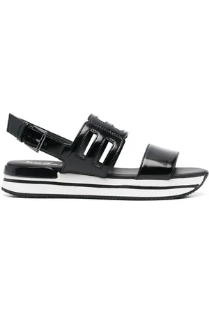Hogan Logo-embossed slingback sandals