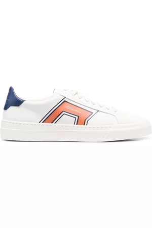 santoni Graphic print logo low-top sneakers