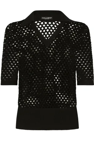 Dolce & Gabbana Open-knit cotton polo shirt