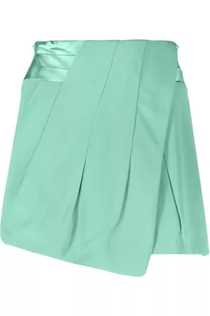 Balmain Asymmetric pleated-panel shorts