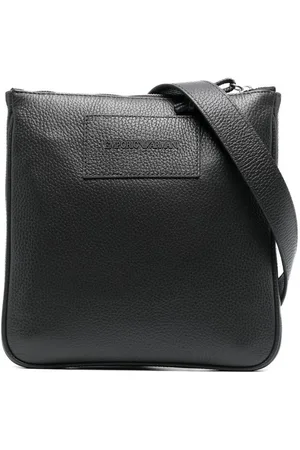 Emporio Armani Logo-patch leather messenger bag