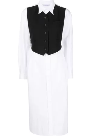 pushBUTTON Waistcoat-detail shirt dress