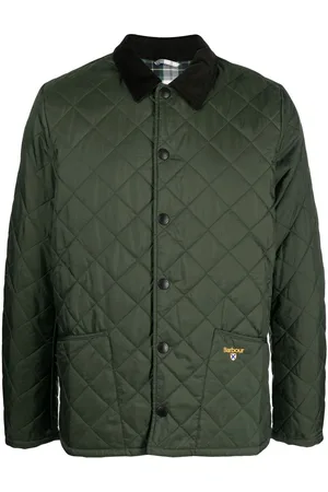 Barbour Men Jackets - Quilted-design logo-embroidered jacket