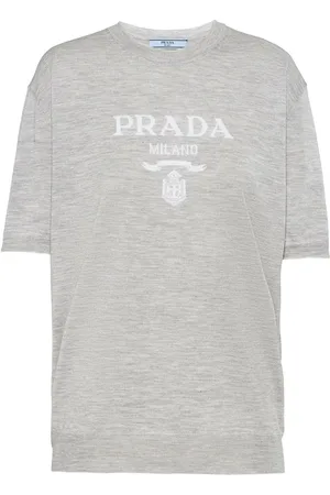 Prada Logo-intarsia cashmere jumper