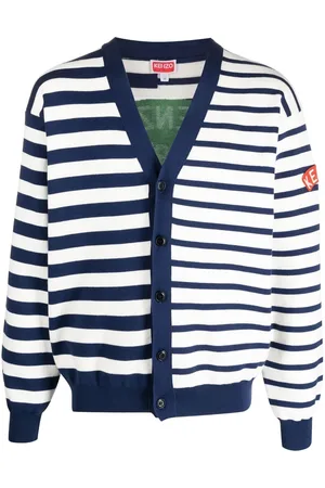 Kenzo Panelled-design stripe-pattern cardigan
