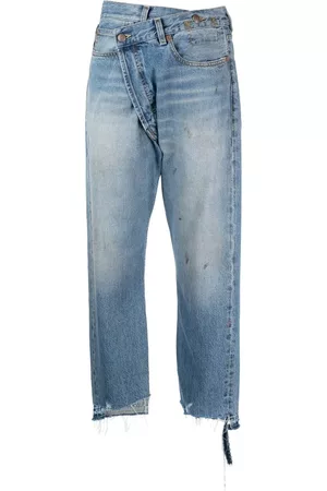 R13 Off-centre distressed denim trousers