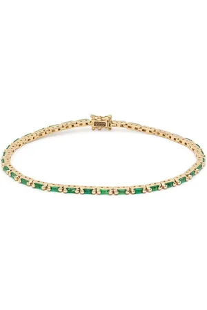 Suzanne Kalan 18kt yellow gold emerald tennis bracelet