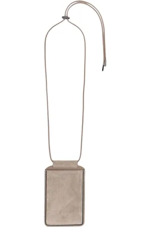 Brunello Cucinelli Debossed-logo suede phone case