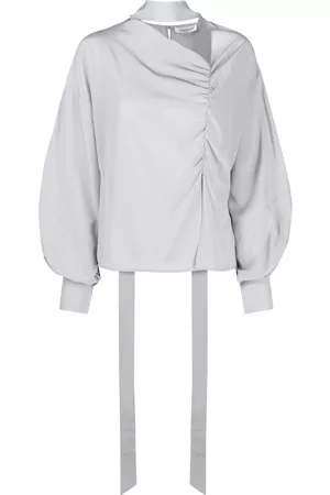 Victoria Beckham Boat-neck puff-sleeved blouse