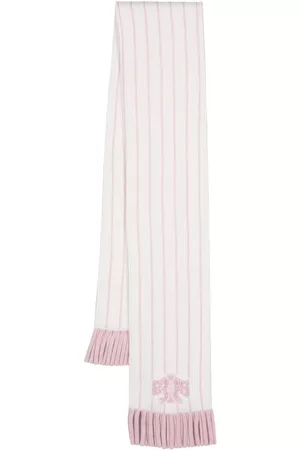 Barrie Stripe-print logo-crest scarf