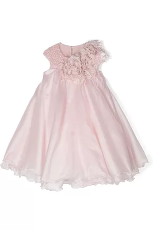Marchesa Notte Flower-appliqué occasion dress