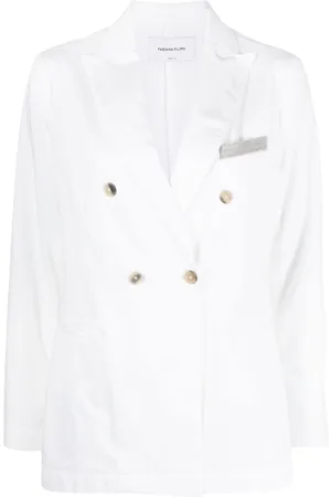Fabiana Filippi Metallic-trim double-breasted blazer