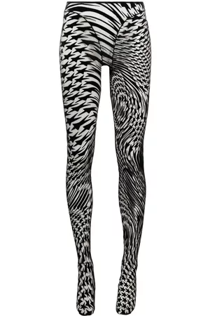 MUGLER Star Mesh flocked tights