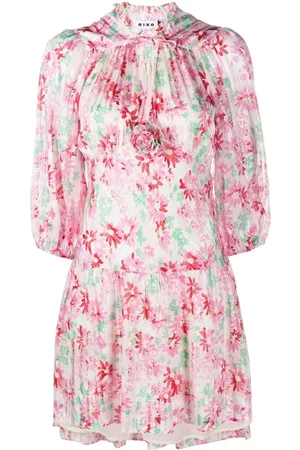 RIXO London Floral-print pleated mini dress