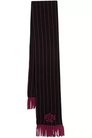 Barrie Stripe-print logo-crest scarf