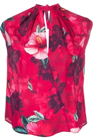 Pinko Hibiscus-print sleeveless blouse