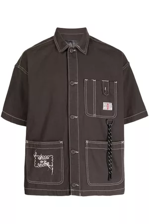Musium Div. Embroidered-logo short-sleeve shirt