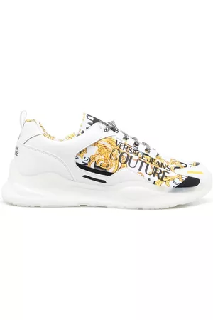 VERSACE Baroque pattern-print lace-up sneakers
