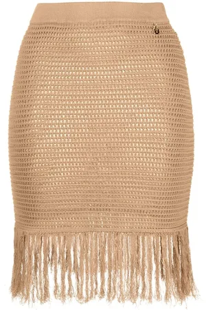 Elisabetta Franchi Frayed-hem knitted skirt