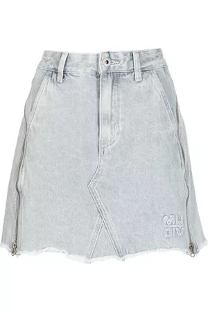 Musium Div. Fringed mini denim skirt