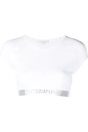 Patrizia Pepe Crystal-embellished cropped top