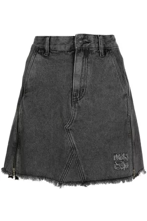 Musium Div. Fringed mini denim skirt