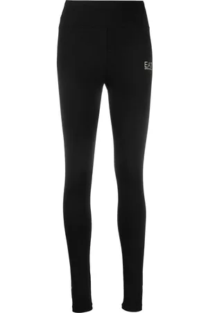 EA7 Logo-print cotton leggings