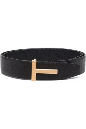 Tom Ford Men Belts - T plaque leather belt