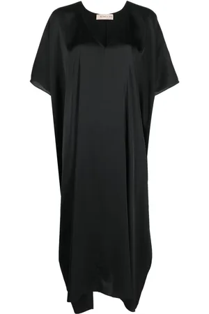 BLANCA Satin-finish V-neck dress