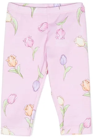 MONNALISA Leggings - Floral-print stretch-cotton leggings
